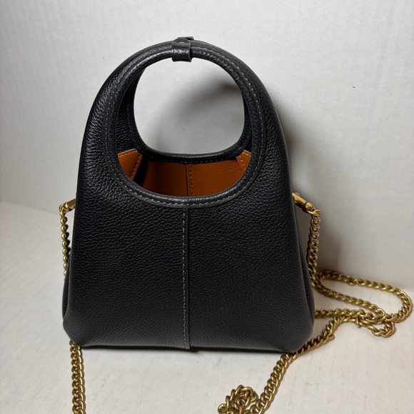 Coach Lana 19 Mini Brass/Black Pebble Leather Crossbody Bag - Picture 4 of 7